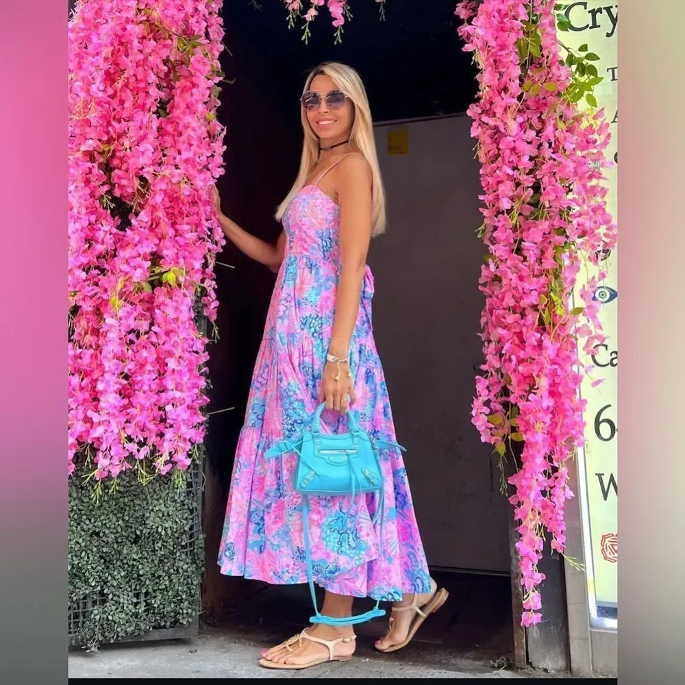 Lilly Pulitzer EDITH MIDI DRESS FITS S-M - Picture 4 of 8
